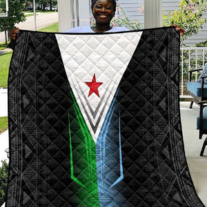 Djibouti Africa Quilt Tribal Geometry Meets National Colors and Red Star Boldness