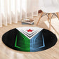 Djibouti Africa Round Carpet Tribal Geometry Meets National Colors and Red Star Boldness