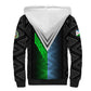 Djibouti Africa Sherpa Hoodie Tribal Geometry Meets National Colors and Red Star Boldness