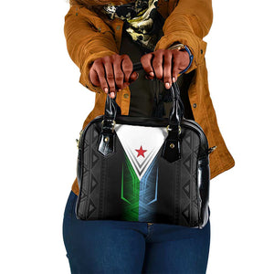 Djibouti Africa Shoulder Handbag Tribal Geometry Meets National Colors and Red Star Boldness