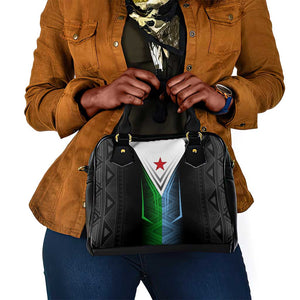 Djibouti Africa Shoulder Handbag Tribal Geometry Meets National Colors and Red Star Boldness