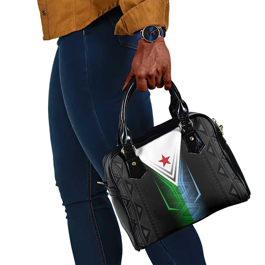 Djibouti Africa Shoulder Handbag Tribal Geometry Meets National Colors and Red Star Boldness