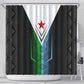 Djibouti Africa Shower Curtain Tribal Geometry Meets National Colors and Red Star Boldness