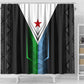 Djibouti Africa Shower Curtain Tribal Geometry Meets National Colors and Red Star Boldness