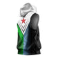 Djibouti Africa Sleeveless Hoodie Tribal Geometry Meets National Colors and Red Star Boldness - African Pride