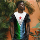 Djibouti Africa T shirt Tribal Geometry Meets National Colors and Red Star Boldness
