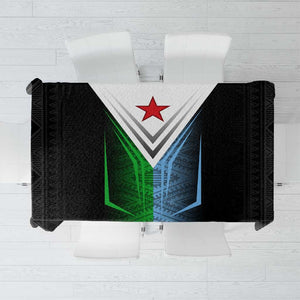 Djibouti Africa Tablecloth Tribal Geometry Meets National Colors and Red Star Boldness