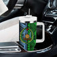Djibouti Africa Tumbler With Handle Tribal Geometry Meets National Colors and Red Star Boldness