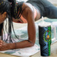 Djibouti Africa Tumbler With Handle Tribal Geometry Meets National Colors and Red Star Boldness