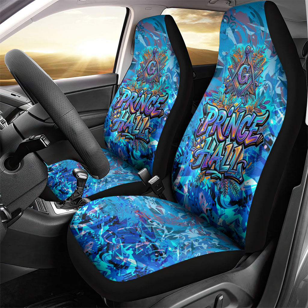 Prince Hall Freemasonry Car Seat Cover Compasses Masonic Art - Urban Graffiti Style
