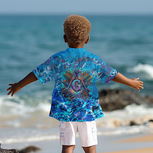 Prince Hall Freemasonry Kid Hawaiian Shirt Compasses Masonic Art - Urban Graffiti Style
