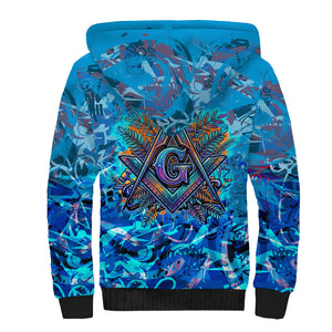 Prince Hall Freemasonry Sherpa Hoodie Compasses Masonic Art - Urban Graffiti Style