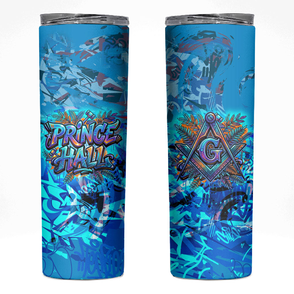 Prince Hall Freemasonry Skinny Tumbler Compasses Masonic Art - Urban Graffiti Style