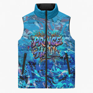 Prince Hall Freemasonry Sleeveless Puffer Jacket Compasses Masonic Art - Urban Graffiti Style