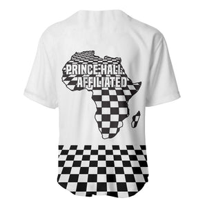 Prince Hall Affiliated Freemasonry Baseball Jersey Classic Masonic Pillars Boaz Jachin Checkerboard Africa Map