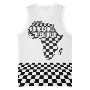 Prince Hall Affiliated Freemasonry Basketball Jersey Classic Masonic Pillars Boaz Jachin Checkerboard Africa Map