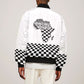 Prince Hall Affiliated Freemasonry Bomber Jacket Classic Masonic Pillars Boaz Jachin Checkerboard Africa Map