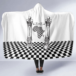 Prince Hall Affiliated Freemasonry Hooded Blanket Classic Masonic Pillars Boaz Jachin Checkerboard Africa Map