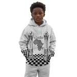 Prince Hall Affiliated Freemasonry Kid Hoodie Classic Masonic Pillars Boaz Jachin Checkerboard Africa Map
