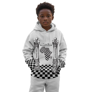 Prince Hall Affiliated Freemasonry Kid Hoodie Classic Masonic Pillars Boaz Jachin Checkerboard Africa Map