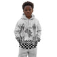 Prince Hall Affiliated Freemasonry Kid Hoodie Classic Masonic Pillars Boaz Jachin Checkerboard Africa Map