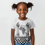Prince Hall Affiliated Freemasonry Kid T shirt Classic Masonic Pillars Boaz Jachin Checkerboard Africa Map
