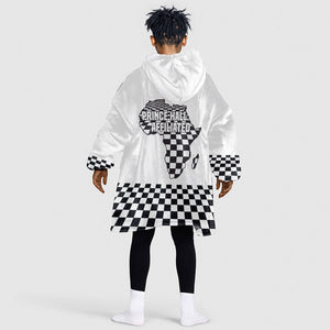 Prince Hall Affiliated Freemasonry Kid Wearable Blanket Hoodie Classic Masonic Pillars Boaz Jachin Checkerboard Africa Map