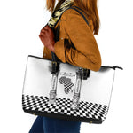 Prince Hall Affiliated Freemasonry Leather Tote Bag Classic Masonic Pillars Boaz Jachin Checkerboard Africa Map