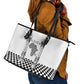 Prince Hall Affiliated Freemasonry Leather Tote Bag Classic Masonic Pillars Boaz Jachin Checkerboard Africa Map