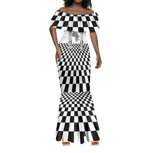 Prince Hall Affiliated Freemasonry Mermaid Dress Classic Masonic Pillars Boaz Jachin Checkerboard Africa Map