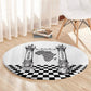 Prince Hall Affiliated Freemasonry Round Carpet Classic Masonic Pillars Boaz Jachin Checkerboard Africa Map