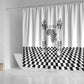Prince Hall Affiliated Freemasonry Shower Curtain Classic Masonic Pillars Boaz Jachin Checkerboard Africa Map