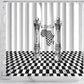 Prince Hall Affiliated Freemasonry Shower Curtain Classic Masonic Pillars Boaz Jachin Checkerboard Africa Map