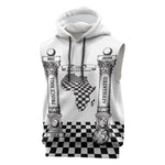 Prince Hall Affiliated Freemasonry Sleeveless Hoodie Classic Masonic Pillars Boaz Jachin Checkerboard Africa Map
