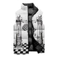 Prince Hall Affiliated Freemasonry Sleeveless Puffer Jacket Classic Masonic Pillars Boaz Jachin Checkerboard Africa Map