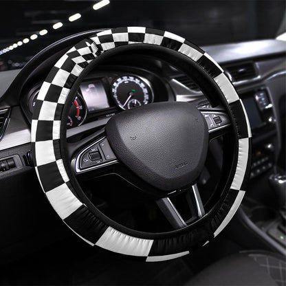 Prince Hall Affiliated Freemasonry Steering Wheel Cover Classic Masonic Pillars Boaz Jachin Checkerboard Africa Map