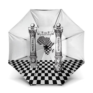 Prince Hall Affiliated Freemasonry Umbrella Classic Masonic Pillars Boaz Jachin Checkerboard Africa Map