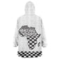 Prince Hall Affiliated Freemasonry Wearable Blanket Hoodie Classic Masonic Pillars Boaz Jachin Checkerboard Africa Map