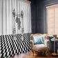 Prince Hall Affiliated Freemasonry Window Curtain Classic Masonic Pillars Boaz Jachin Checkerboard Africa Map
