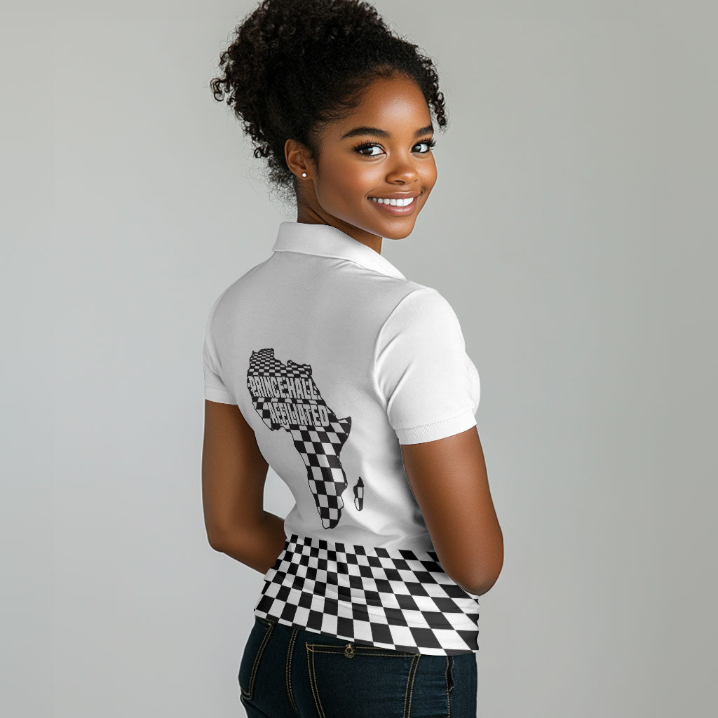 Prince Hall Affiliated Freemasonry Women Polo Shirt Classic Masonic Pillars Boaz Jachin Checkerboard Africa Map