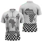 Prince Hall Affiliated Freemasonry Zipper Polo Shirt Classic Masonic Pillars Boaz Jachin Checkerboard Africa Map