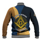 Prince Hall Freemasonry Baseball Jacket Square and Compasses Gold Blue Geometric