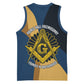 Prince Hall Freemasonry Basketball Jersey Square and Compasses Gold Blue Geometric