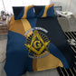 Prince Hall Freemasonry Bedding Set Square and Compasses Gold Blue Geometric