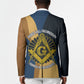 Prince Hall Freemasonry Blazer Square and Compasses Gold Blue Geometric