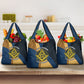 Prince Hall Freemasonry Grocery Bag Square and Compasses Gold Blue Geometric