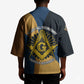 Prince Hall Freemasonry Kimono Square and Compasses Gold Blue Geometric
