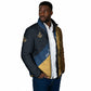 Prince Hall Freemasonry Padded Jacket Square and Compasses Gold Blue Geometric