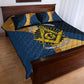 Prince Hall Freemasonry Quilt Bed Set Square and Compasses Gold Blue Geometric