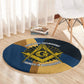 Prince Hall Freemasonry Round Carpet Square and Compasses Gold Blue Geometric